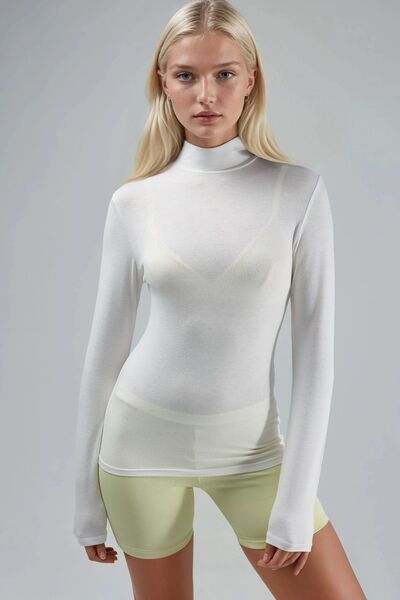 Hiccup BUSEM Μπλούζα με ημίψηλο λαιμόκοψη σε στενή γραμμή