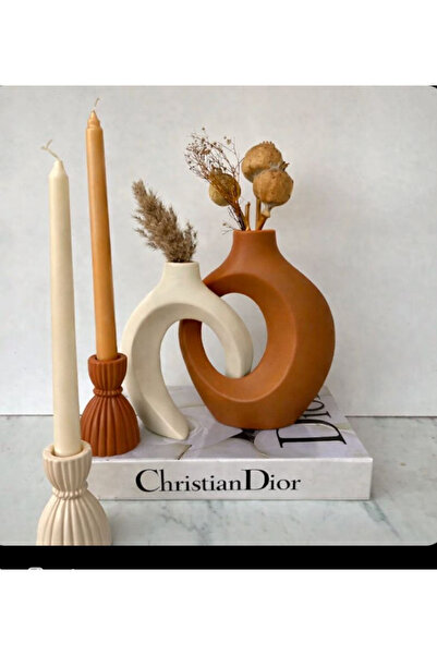 yintu home Dekoratif Bohem Tarz Sarmaşık Sevgili Vazo ve Şamdan Mumluklu Set ...