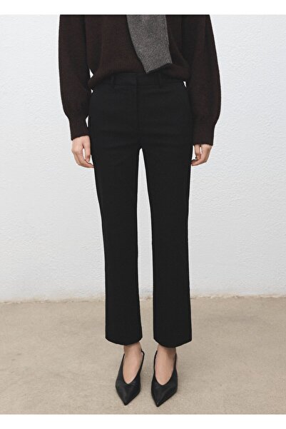 MANGO Woman Düz kesim kısa paçalı pantolon