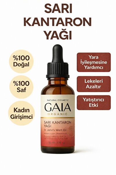 Gaia Organic Sarı Kantaron Yağı – Onarıcı, Yatıştırıcı & Doğal Cilt Bakım Yağ...