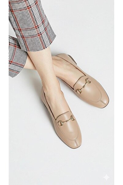 37Numara BÜYÜK NUMARA KADIN HAKİKİ DERİ LOAFER 41-42-43-44-NUDE DERİ