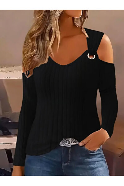 StilVibe Women's Black and White Detailed Square Neck Fit Blouse Editor's Choice