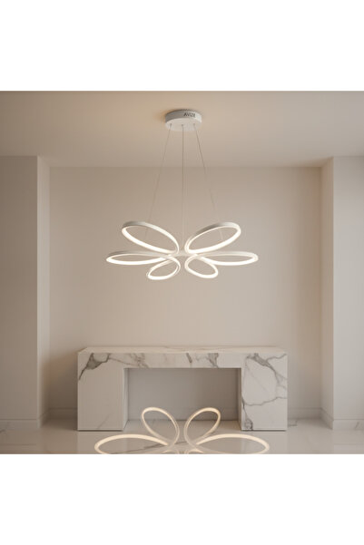lüx aydınlatma PAPATYA BEYAZ LEDLİ AVİZE