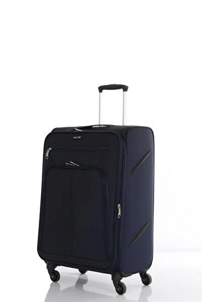 MÇS V116 Lüx Kumaş Kabin Boy Valiz V116 - Lacivert