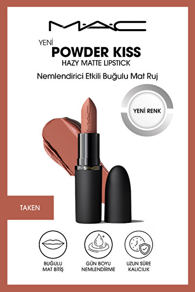M.A.C Powder Kiss Hazy Matte Lipstick Nemlendirici Etkili Buğulu Mat Ruj - Taken