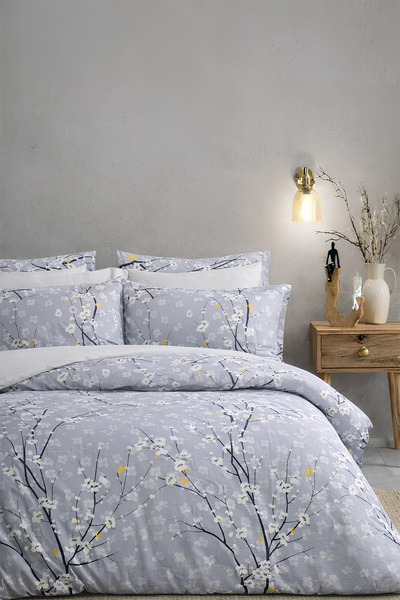 İQON Set cuvertură de pilota dublă elastică - BRANCH GRI