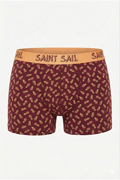 Saint Sail Bumbac cu curea cu model ananas, roșu claret și muștar, pentru băr...