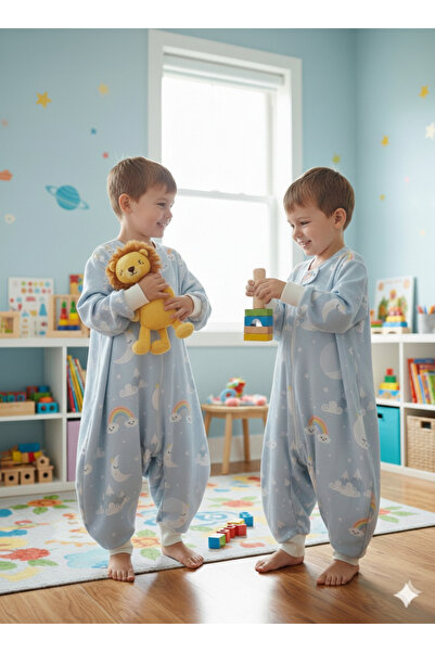 Wenaris KOLLU Uyku Tulumu %100 Doğal Pamuk Çift Kat PAZEN Özel Kumaş Unisex 1...