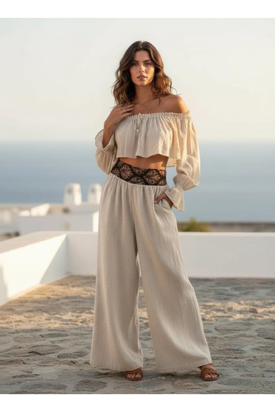 Su Koleksiyon Sahra Crop & Pants Set