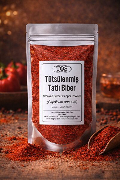 TOS The Organic Spices Tütsülenmiş (FÜME) Tatlı Biber 250 gr (1. KALİTE) Caps...