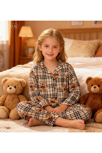 NiCe İç Giyim Set de pijamale din bumbac moale pentru fete și femei, cu ursul...
