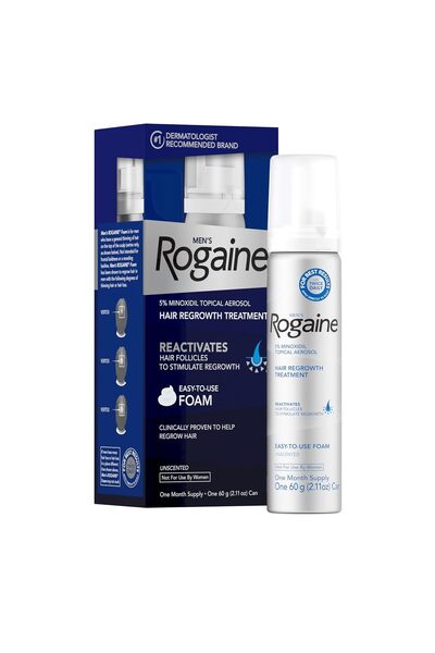 Rogaine روجين بخاخ مينوكسيديل 5% للرجال، رغوة موضعية،تساعد في إعادة نموالشعر ...