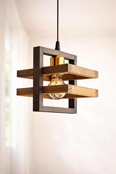 ONUR AVİZE Retro Rustik Eskitme Balkon Bahçe Oda Mutfak Hol Ahşap Ceviz ve Si...