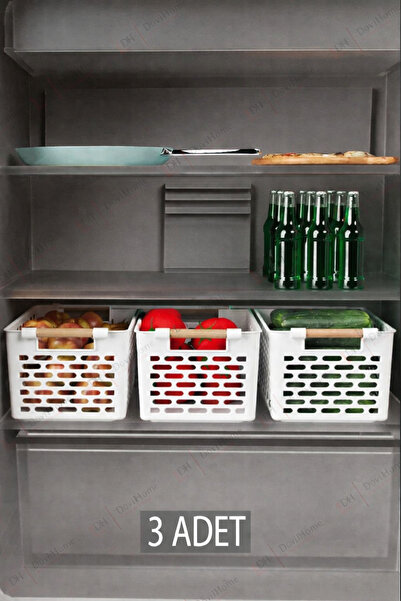 Alacarte 3 ADET Çok Amaçlı Tutacaklı Organizer Sepet - Dolap Içi Ve Buzdolabı...