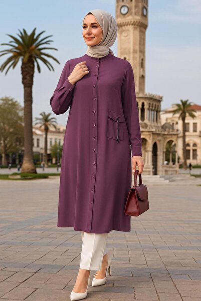 Alvina DÜĞMELİ BÜYÜK BEDEN TUNİK 44447