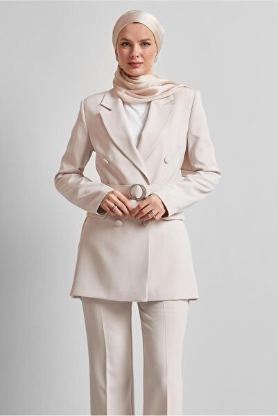 Alvina Double-Breasted Collar Pants Suit 30534