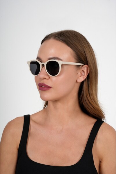 Polo Exchange Cream Round Polo Exchange Sunglasses