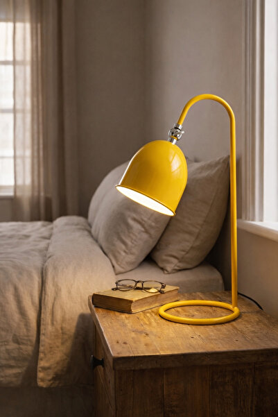HOMİNG Homing Retro Basic Hardal Sarısı Masa lambası Hareketli Başlık