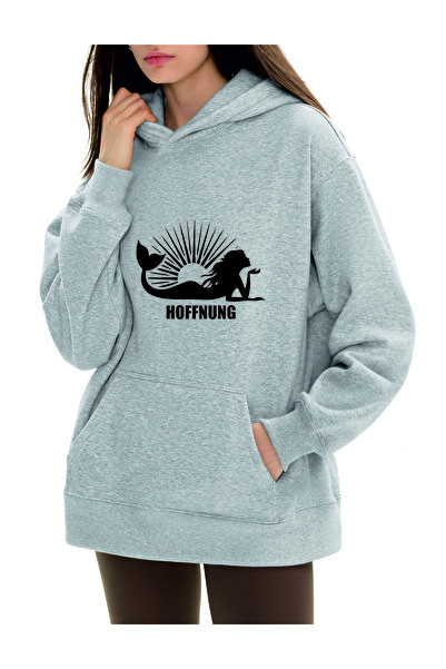 HOFFNUNG unisex Βαμβακερό oversize "MERMAID HOFFNUNG" με στάμπα, άνετο καθημε...
