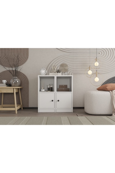 Nettrends Kapakli Rafli Çok Amaçli Dolap Beyaz 65 Cm Ça-d-1068-ç