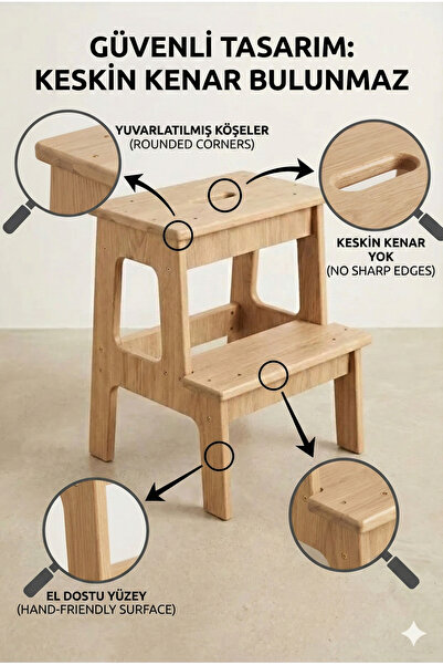 akçehome Basamaklı Mutfak Tabure Merdiven