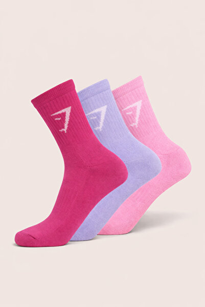 Stylovi Gymshark Socks 3-Pair Pack - Pink, Lilac, Red Ultra Comfortable Sport...