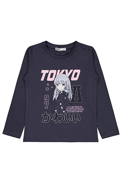 Civil Girls Anime Baskılı 6-9 Yaş Sweatshirt - Gri 6-7 Yaş