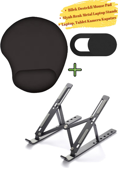 Vivesta Shop Mousepad Bilek Destekli Mouse Pad, Siyah Renk Metal Laptop Stand...
