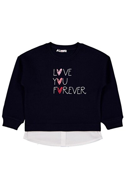 Civil Girls Φούτερ με στάμπα Love You Forever για 6-9 ετών - Μπλε ναυτικό για...