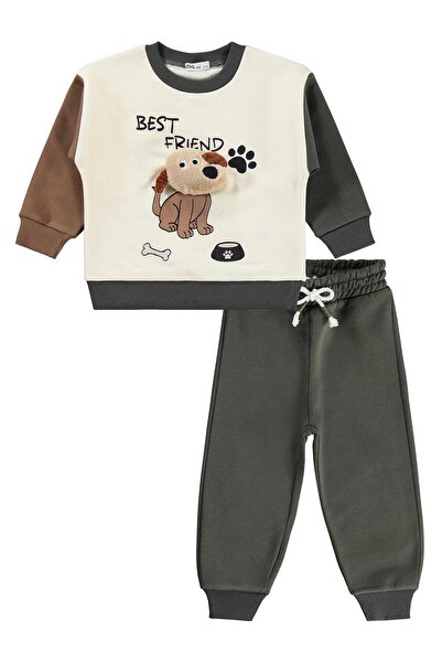Civil Boys Best Friend Baskılı 2-5 Yaş Eşofman Takımı - Haki 4-5 Yaş