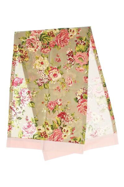 YASTIKMİNDER Koton Kırmızı Güller Kum Runner