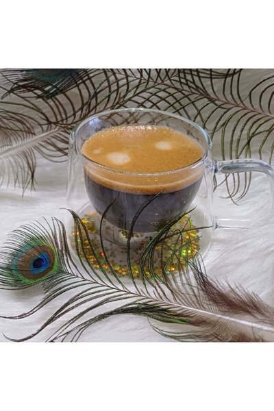 dealshopromania Σετ 6 διπλοτοίχων φλιτζανιών καφέ, ανθεκτικό στη θερμότητα γυ...