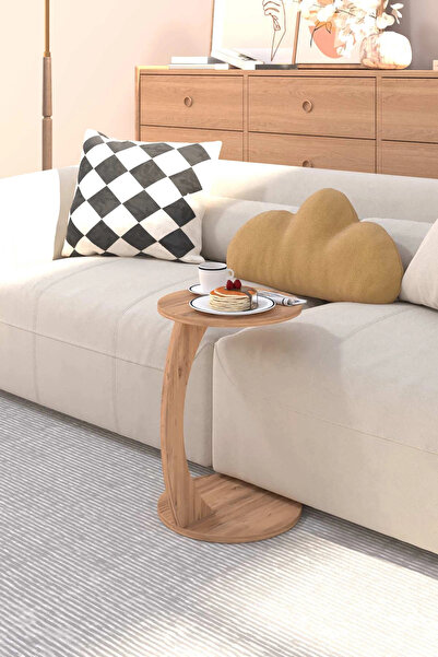 ED PET DİZAYN C Sehpa Dekoratif Yuvarlak Koltuk Sehpası Yan Sehpa Servis Sehp...