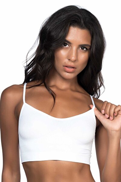 Emay 4003 Seamless Thin Strap Bustier White