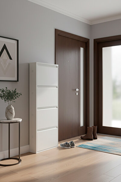 LICCIA Metal Ayakkabılık 4 lü Beyaz