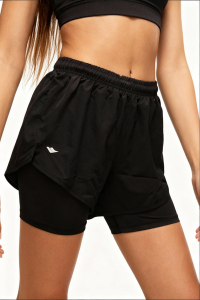 SELEX كروز تايم سروال نسائي أسود مع شورت 4102