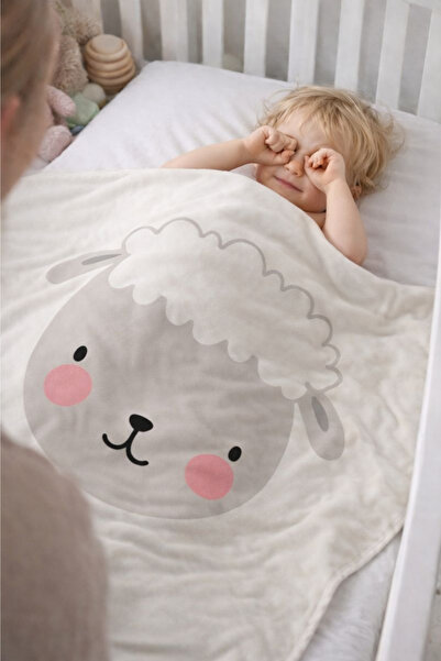 Miespiga Kuzu Elyaflı Bebek Battaniyesi 75 X 100