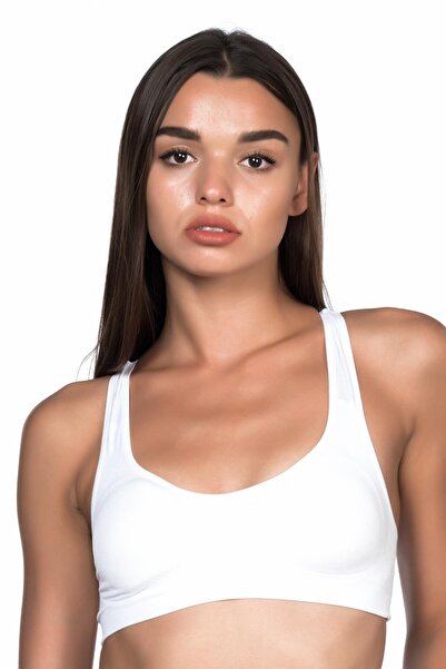 Emay 4025 Seamless Padded Sports Support Bra White