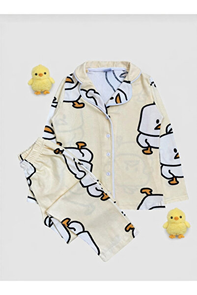 zahider Set de pijamale din bumbac cu guler cămașă pentru fetiță, cu model de...