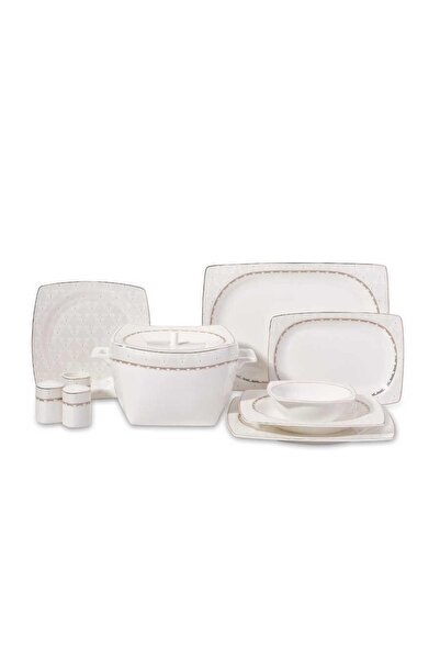 KORKMAZ Bone Selection 60 Parça Kare Yemek Takımı A8447