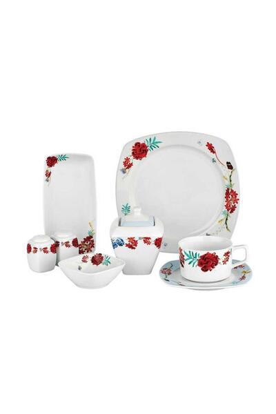 KORKMAZ Bonjour Collection28 Parça Kare Kahvaltı Seti A8613