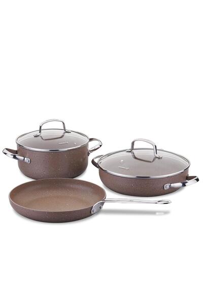 KORKMAZ Browni 5 Parça Tencere Seti A2899