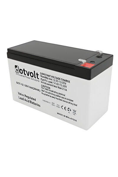 VOREX Dotvolt 12V 7Ah Kuru Akü | VRLA Bakımsız Akü | UPS – Alarm – Güvenlik S...