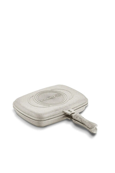 KORKMAZ Duplo 34x25 cm Kapaklı Bej Tava A1469-1