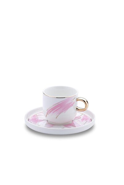 KORKMAZ Lidya 4 Parça Pembe Kahve Fincan Takımı A8669