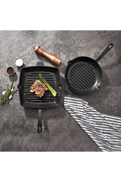 KORKMAZ Casta Square 30X30 cm Grill Cast Iron Pan A2848