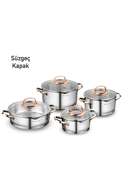 KORKMAZ Rosanna 8 Piece Cookware Set A1040