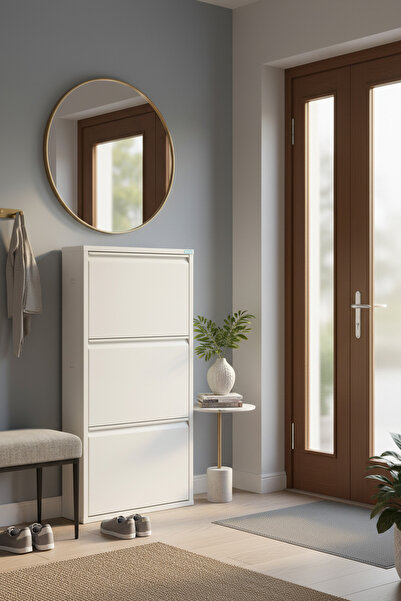 LICCIA Metal Ayakkabılık 3 lü Beyaz