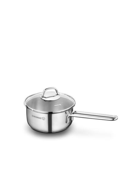 KORKMAZ وعاء صلصة بيرلا مقاس 16 × 8 سم مع غطاء - A1648