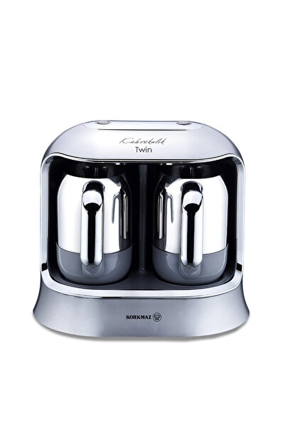 KORKMAZ Kahvekolik Twin Kahve Makinesi Inox Krom A861-06